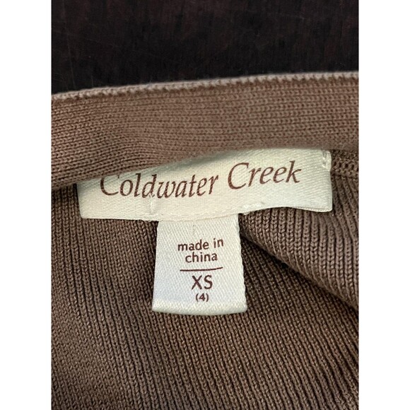 Coldwater Creek Cardigan Womens XS Brown Silk Blend Short Sleeve Button Front - Picture 5 of 6